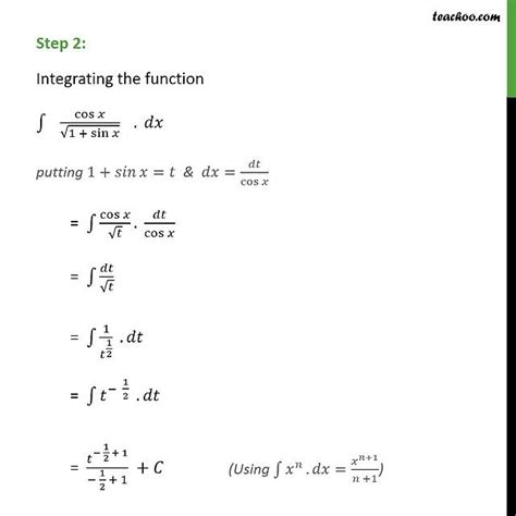 Ex 7 2 28 Integrate Cos X Root 1 Sin X Teachoo