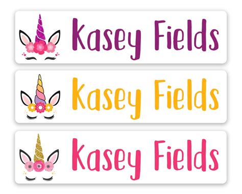 30 Waterproof Unicorn Design Name Labels Set For School Etsy