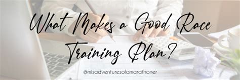 What Makes a Good Race Training Plan?