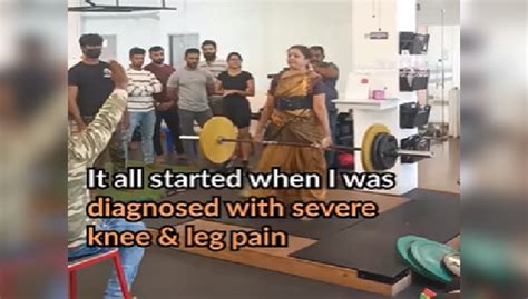 Saree Gym Woman 56 Year Old Woman Works Out Lifts Weights In Gym Wearing Sarees Inspires The