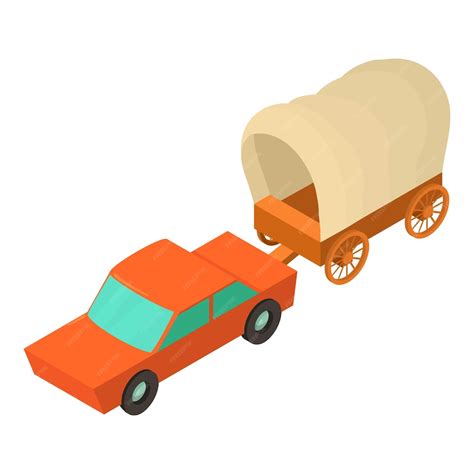 premium vector vintage wagon icon isometric vector wild west covered