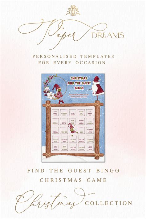 Jingle And Mingle Bingo Card Find The Guest Christmas Mingle Bingo