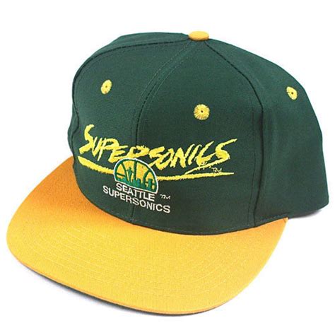 Vintage Snapback Snap Back Hat Seattle Supersonics Sonics Signature 90 ...