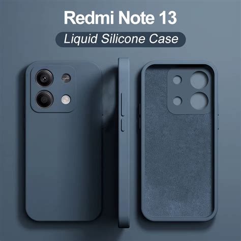 Coque Carr E En Silicone Liquide Pour Xiaomi Coque Souple Pour Redmi