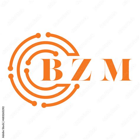 bzm letter design bzm letter technology logo design  white