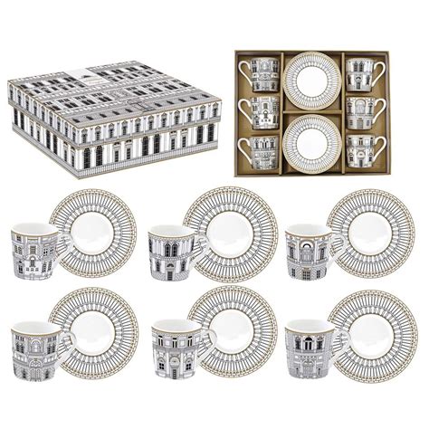 PALAZZO Coffret 6 tasses à café 10 cl en Porcelaine EASYLIFE La