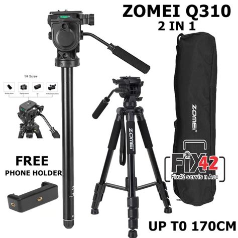 TRIPOD ZOMEI Q310 HYDRAULIC FLUID HEAD PTZ 2IN1 TRIPOD MONOPOD 170CM