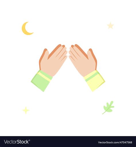 Hands forgiving eid mubarak Royalty Free Vector Image