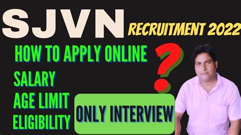 Apply Online In Sjvn Recruitment 2022 Eligibility Salary Age Limit