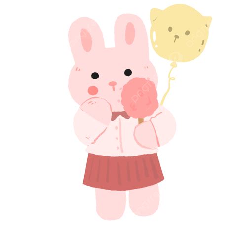 Korean Bunny With Cotton Candy Sticker Korean Bunny Sticker Bunny