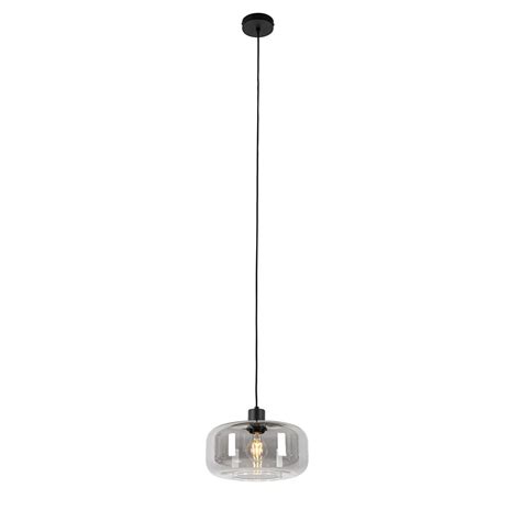 QAZQA Art Deco Hanglamp Zwart Met Smoke Glas Bizle Kopen Shop Bij FonQ