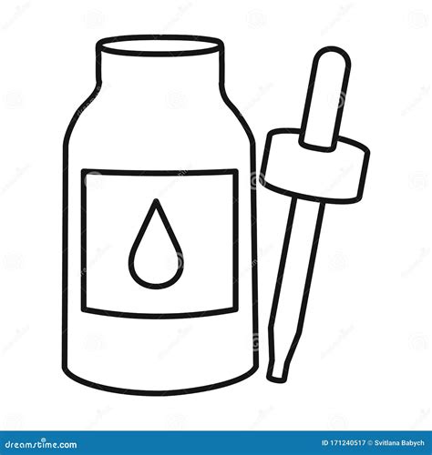 Dropper Of Bottle Vector Icon Outline Line Vector Icon Isolated On