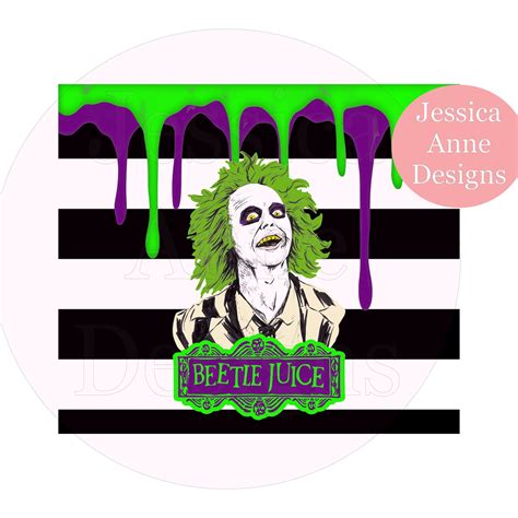 BEETLEJUICE 20oz Skinny Tumbler Sublimation PNG Instant Etsy