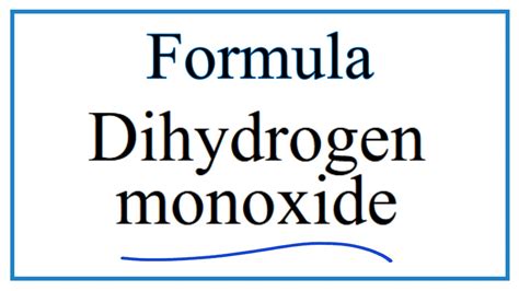 How to Write the Formula for Dihydrogen monoxide - YouTube