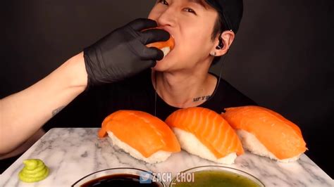 Bites Only Asmr Giant Salmon Sashimi Nigiri Mukbang No Talking