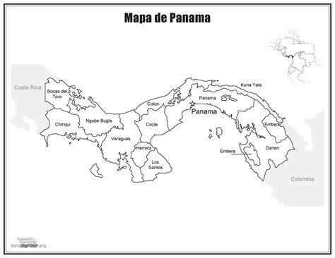 Mapa De Panam Con Nombres Para Imprimir