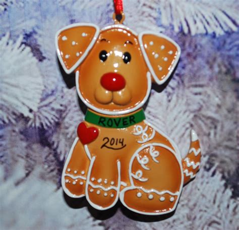 Personalized Gingerbread Dog Christmas Ornament Etsy Dog Christmas