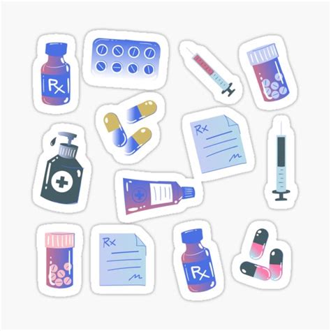 Pharmacy Sticker Pack Sticker For Sale By Ericajackson Redbubble