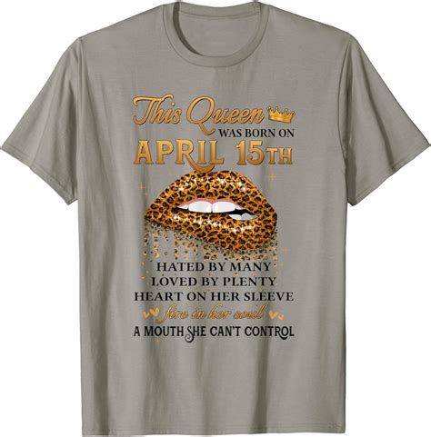 This Queen Was Born On April 15th Leopard Birthday T Shirt