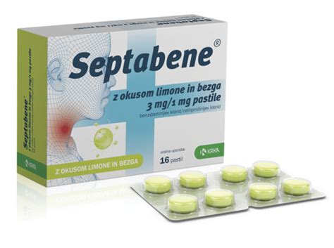 Septabene Z Okusom Limone In Bezga 3 Mg 1 Mg Pastile 16 Pastil