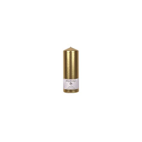 Gold Metallic Unscented Pillar Candle Large