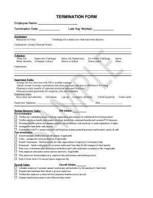 Fillable Online Termination Form Hr Service Inc Fax Email Print