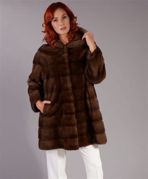 Manteau Fourrure Vison Femme Romagna Furs Marron Fourrure En Ligne D