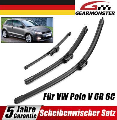 3X SCHEIBENWISCHER Vorne Hinten Satz für VW Polo V Typ 6R 6C 600mm