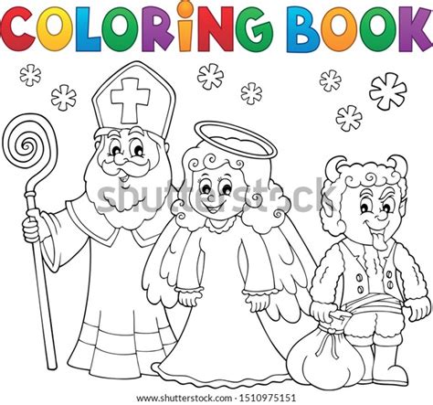 Coloring Book Saint Nicholas Day Theme Stock Vector Royalty Free