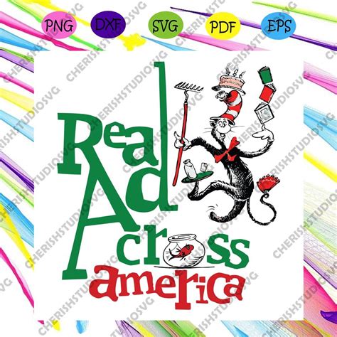 Dr Seuss Read Across America Svg Dr Seuss Svg Thing Svg Cat In Hat Svg