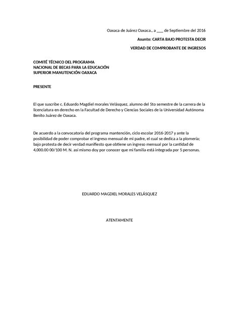 Todo Lo Que Necesitas Saber Sobre La Carta Bajo Protesta De Decir