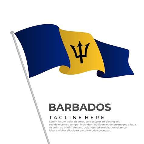 Premium Vector Template Vector Barbados Flag Modern Design