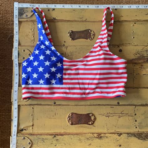 Target Xhilaration Usa American Flag Bikini Top S Gem