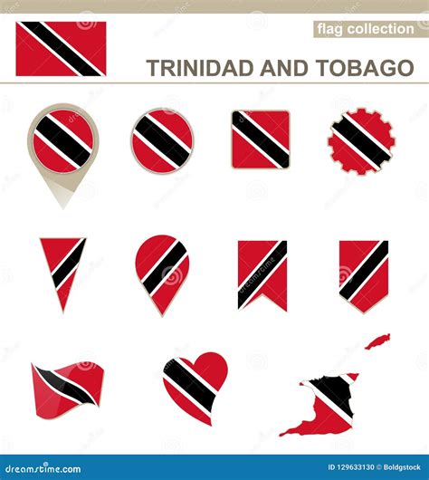 Colección De La Bandera De Trinidad and Tobago Ilustración del Vector