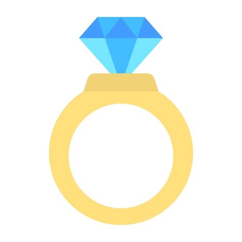 Premium Photo Diamond Ring Flat Illustration