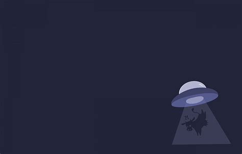 Ufo Alien Cows Minimalistic Abduction Gentoo Aliens Hd Wallpaper