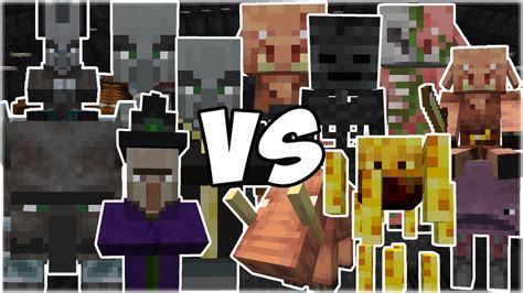 Raid Vs Nether Army Minecraft Mob Battle Youtube