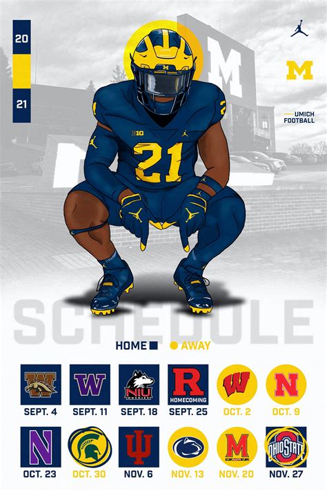 2021 Michigan Football Schedule Designs On Behance