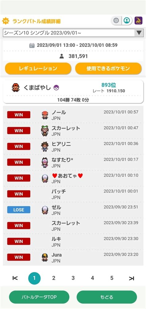 ポケモンsv シングルs10 Tnくまばやし 最終893位 最終レート1910 「くま林式キョジカイオーガ～初めてのキョジオーン」 くま林のブログ