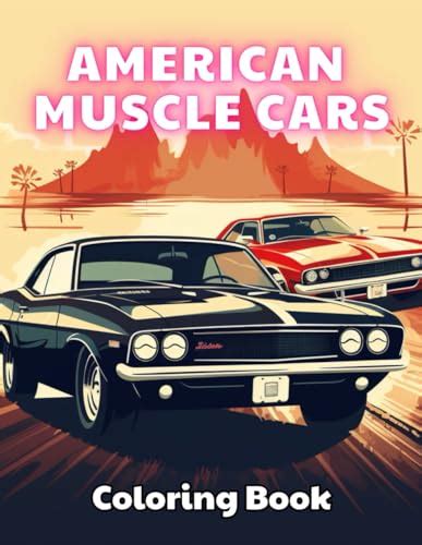 American Muscle Cars Coloring Book for Adult: Stress Relief And ...