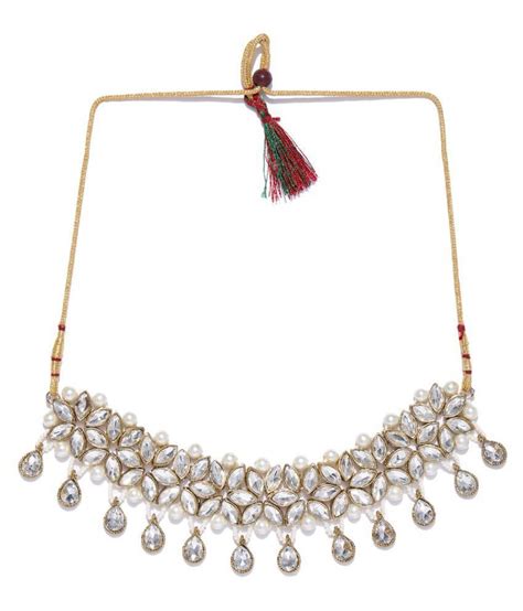 Zaveri Pearls Zinc Golden Statement Traditional 22kt Gold Plated