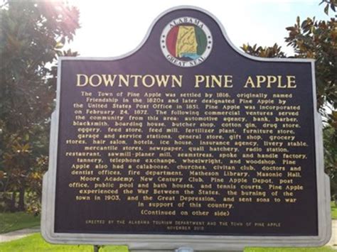 Downtown Pine Apple, Alabama - Alabama Historical Markers on Waymarking.com