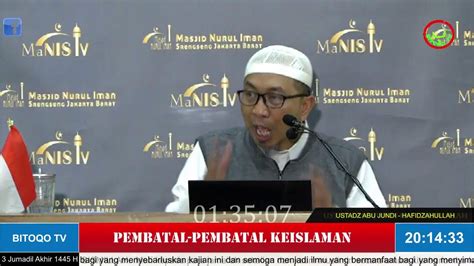 LIVE STREAMING Kajian NAWAQIDUL ISLAM II PEMBATAL PEMBATAL KEISLAMAN