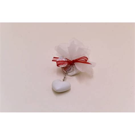 Porte Clef Coeur Blanc