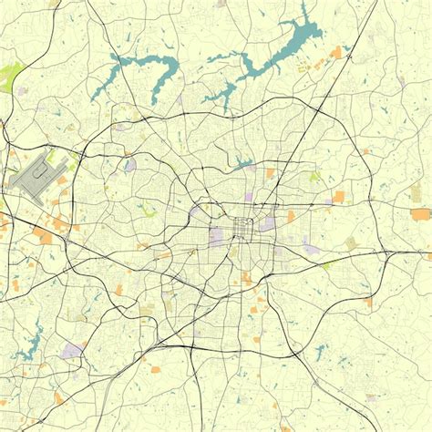 Mapa Da Cidade De Greensboro Carolina Do Norte Eua Vetor Premium