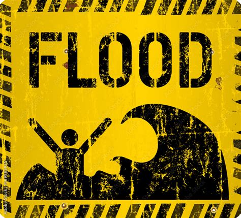 flood warning sign, vector illustration Stock Vector | Adobe Stock