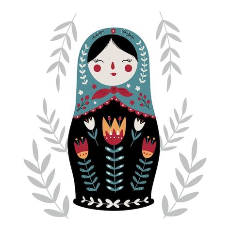 Premium Vector Matryoshka Russian Nesting Doll Traditional Russian