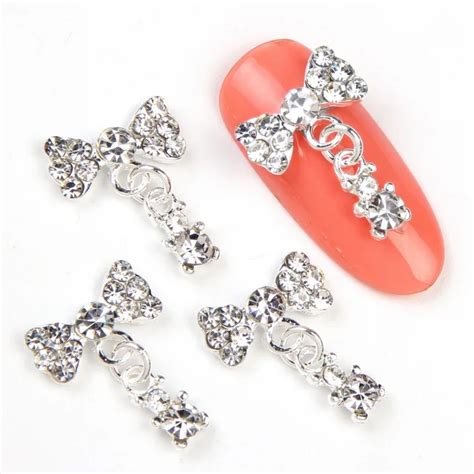 10pcs/lot High Quality Dangle Nail Charm Design Glitter Rhinestone 3D ...