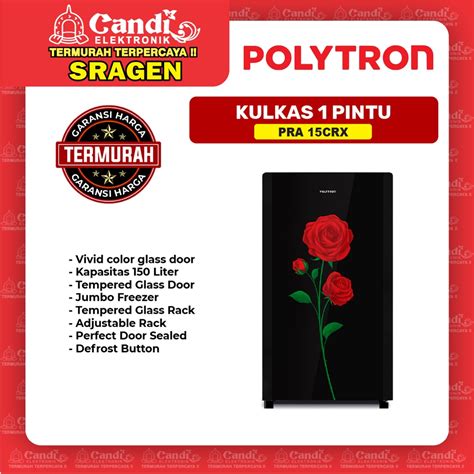 Jual Polytron Kulkas Pintu Liter Pra Crx Shopee Indonesia