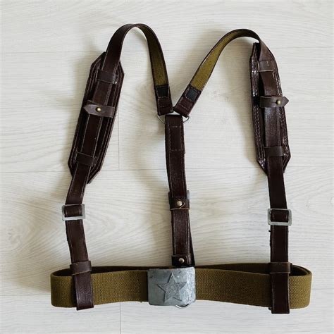 Soviet Army Set Double Shoulder Belt Suspenders And Original Soldiers